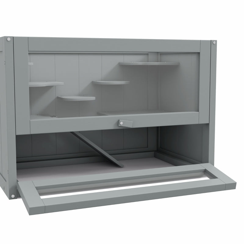 Wooden Hamster Cage, Exercise Play House, Grey