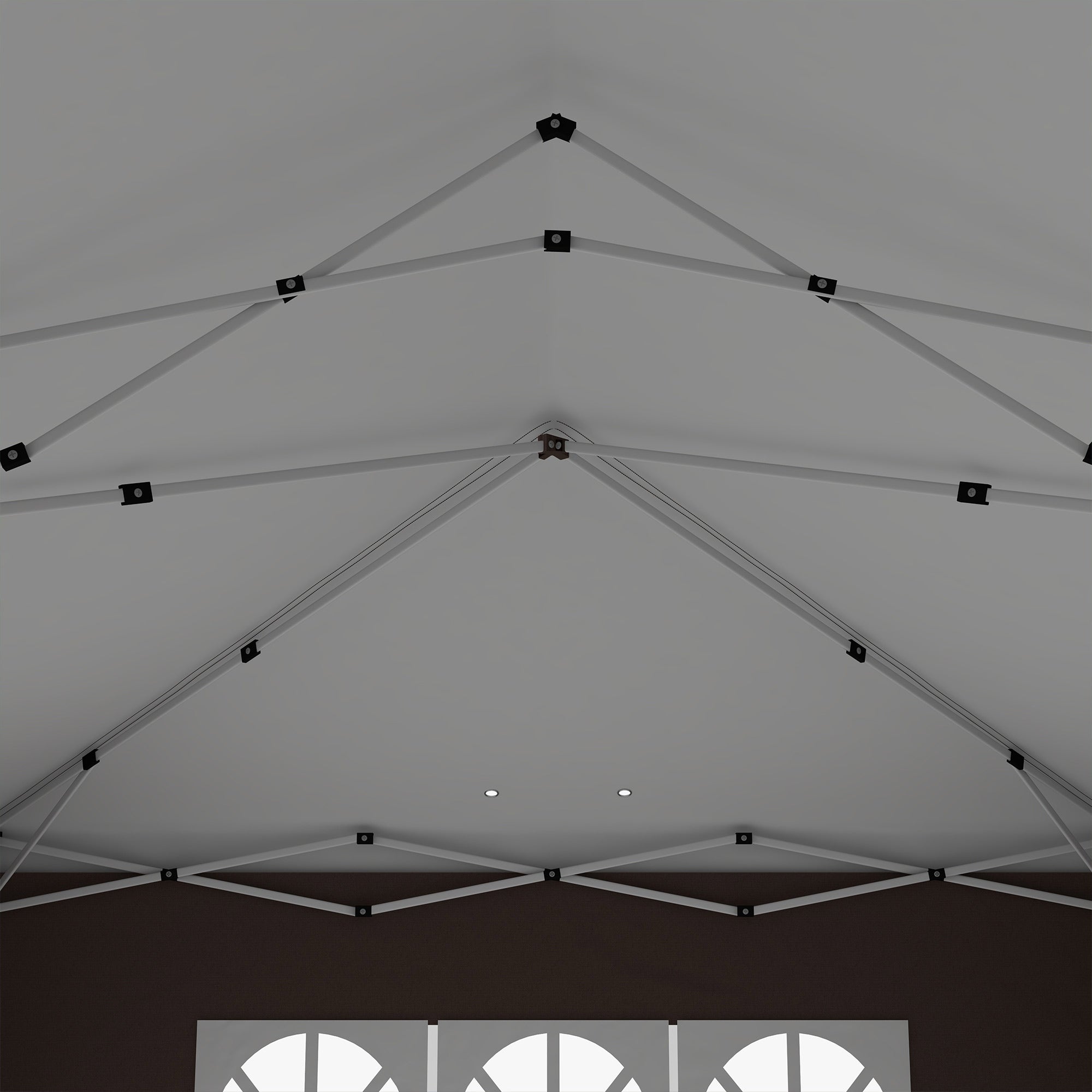 Pop Up Gazebo, 3x6m with Sides and Windows, Brown