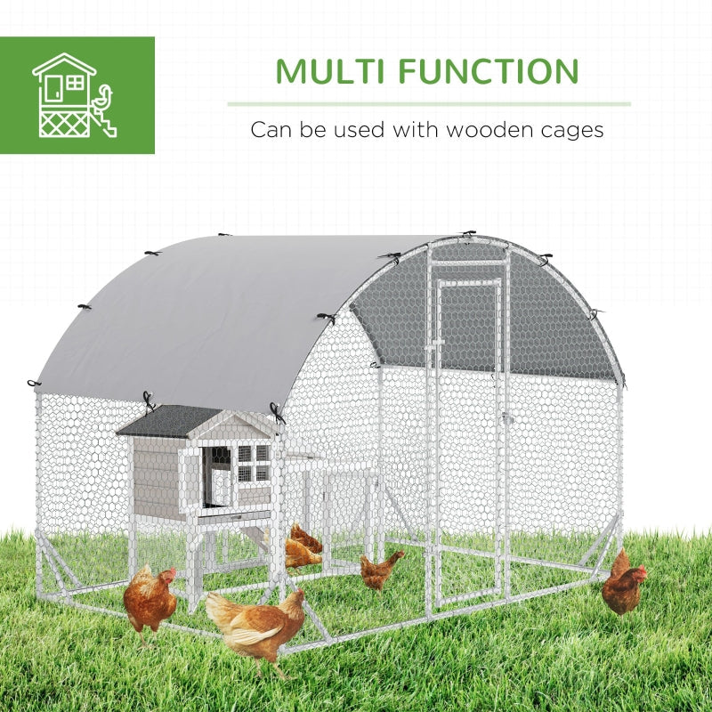 Walk In Chicken Run, Galvanised Coop Hen Poultry House, Water-Resist Cover
