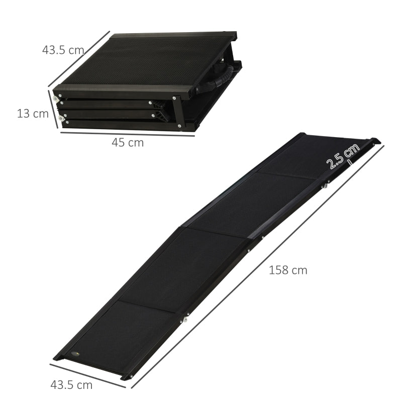 Folding Dog Ramp for Car, Portable Pet Ramp, Non-Slip, Aluminium Alloy