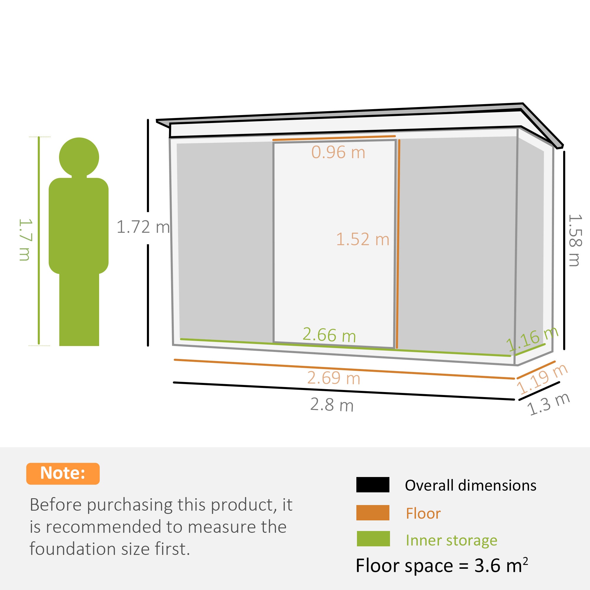 Corrugated Garden Metal Storage Shed Outdoor Equipment Tool Box - Light Grey
