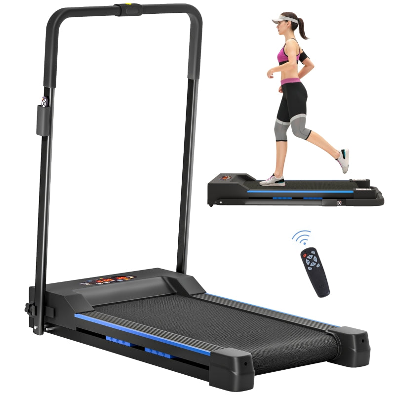 Folding Motorised Treadmill, Home Walking Machine, Blue