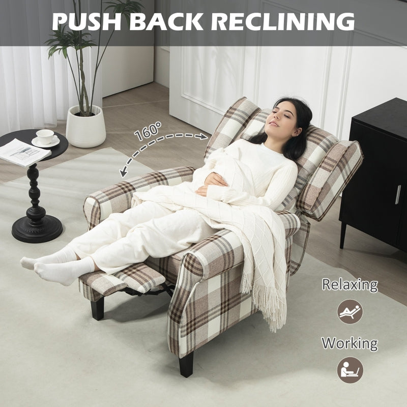 Armchair, 160?? Reclining with Footrest - Brown