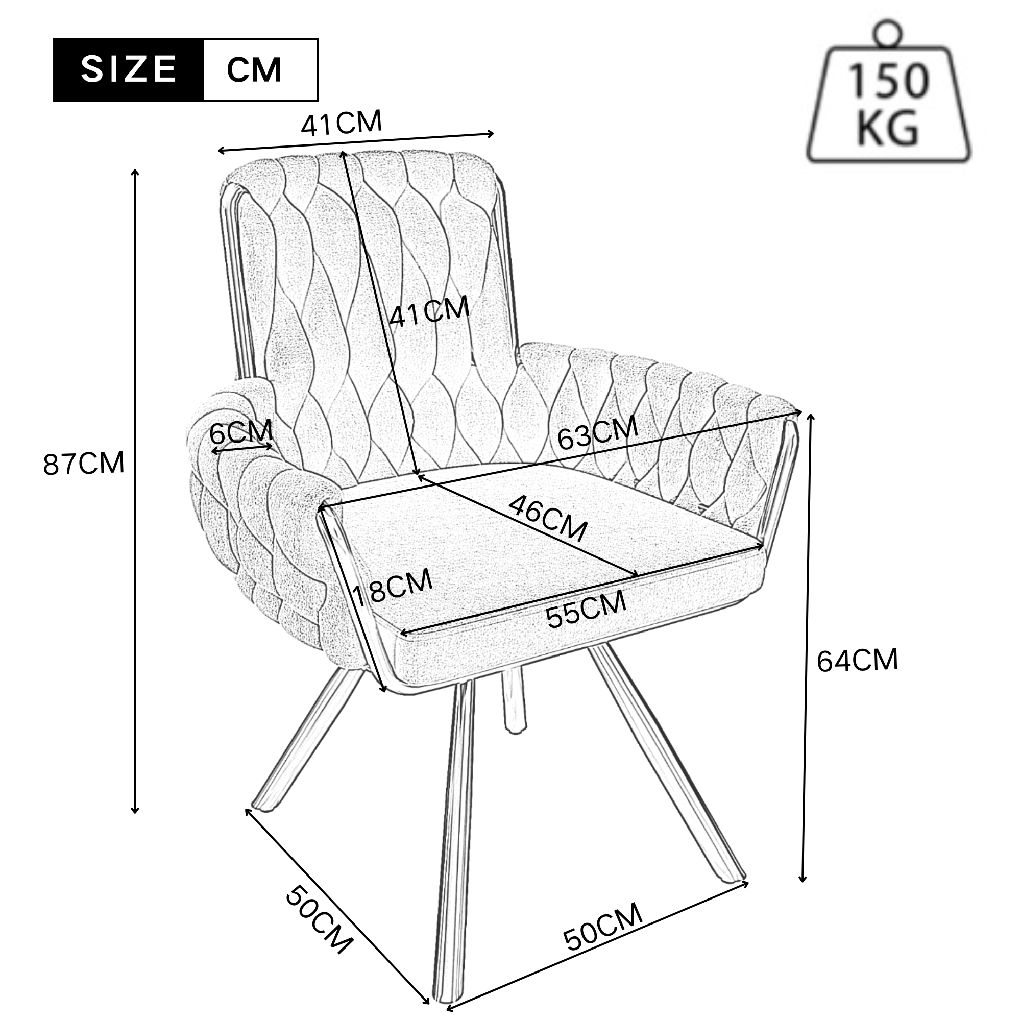 Armchair, Luxurious Single Swivel Chair with Four Metal Support Legs, Gray Velvet