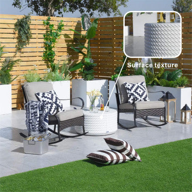 White Waterproof Outdoor Coffee Table—PAT-2462TA