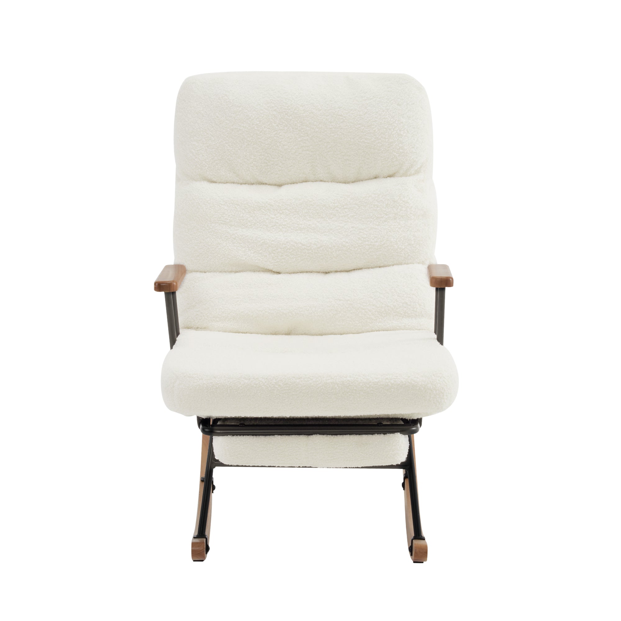 Rocking Chair, Boucle Fabric Tufted, White