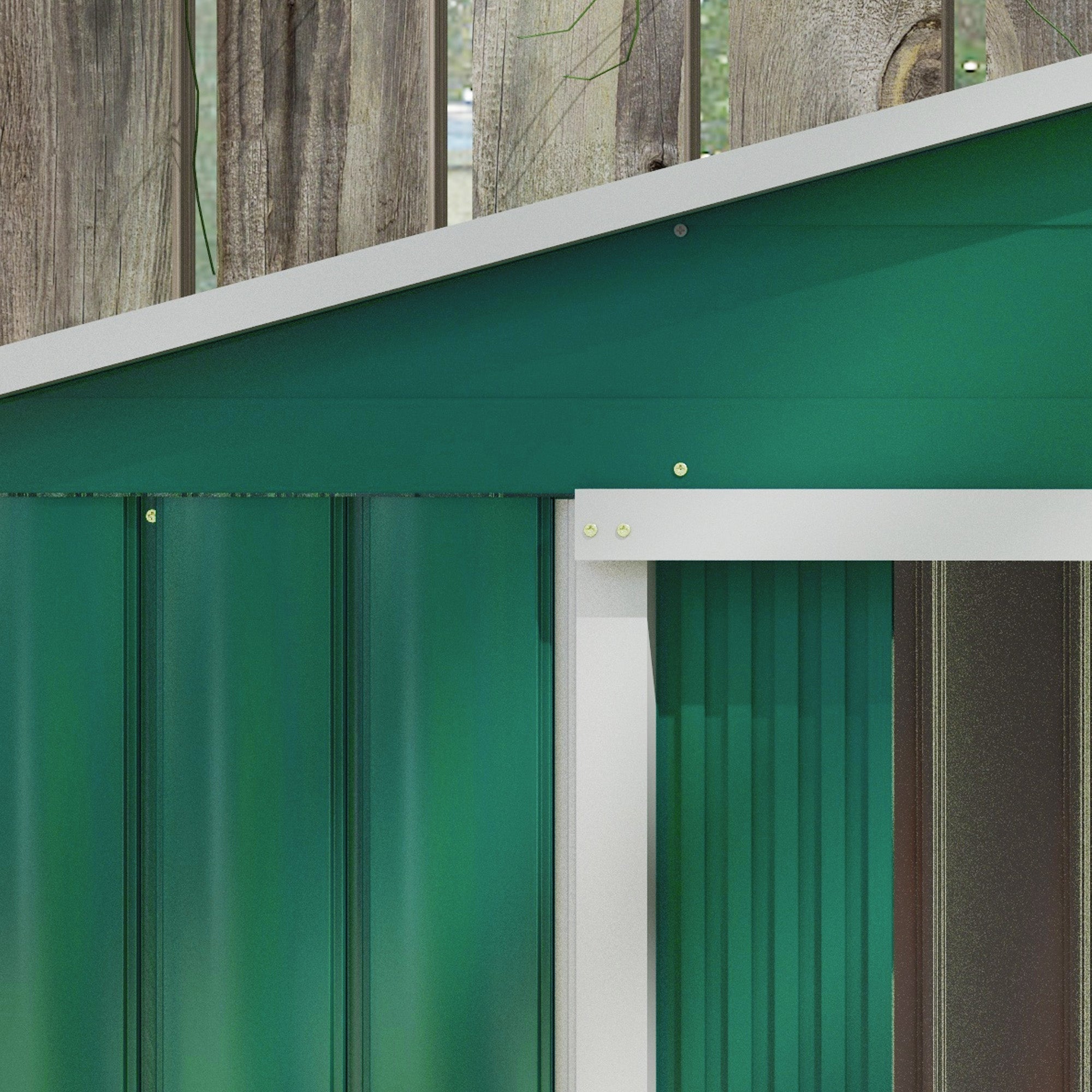 Metal Garden Shed 7 x 4ft, Outdoor Storage Tool House with Double Doors, Green