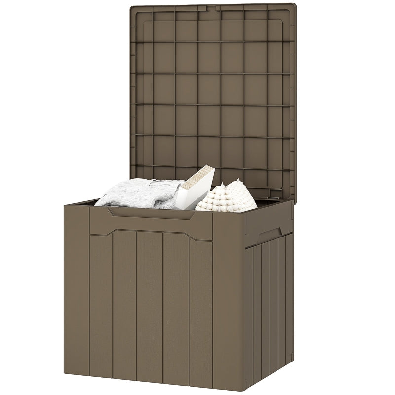 107 L Storage Chest with Lid - Dark Brown Plastic