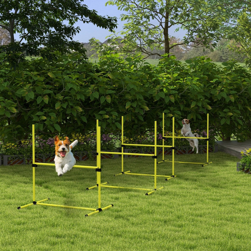 Dog Agility Training Equipment, Adjustable Jumps Hurdle with Bag, Yellow