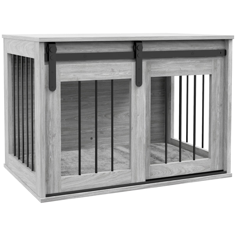 Dog Crate Furniture with Removable Cushion - Grey