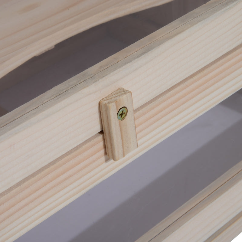 Hamster Cage Rodent Small Animals Play House, Natural Wood Finish