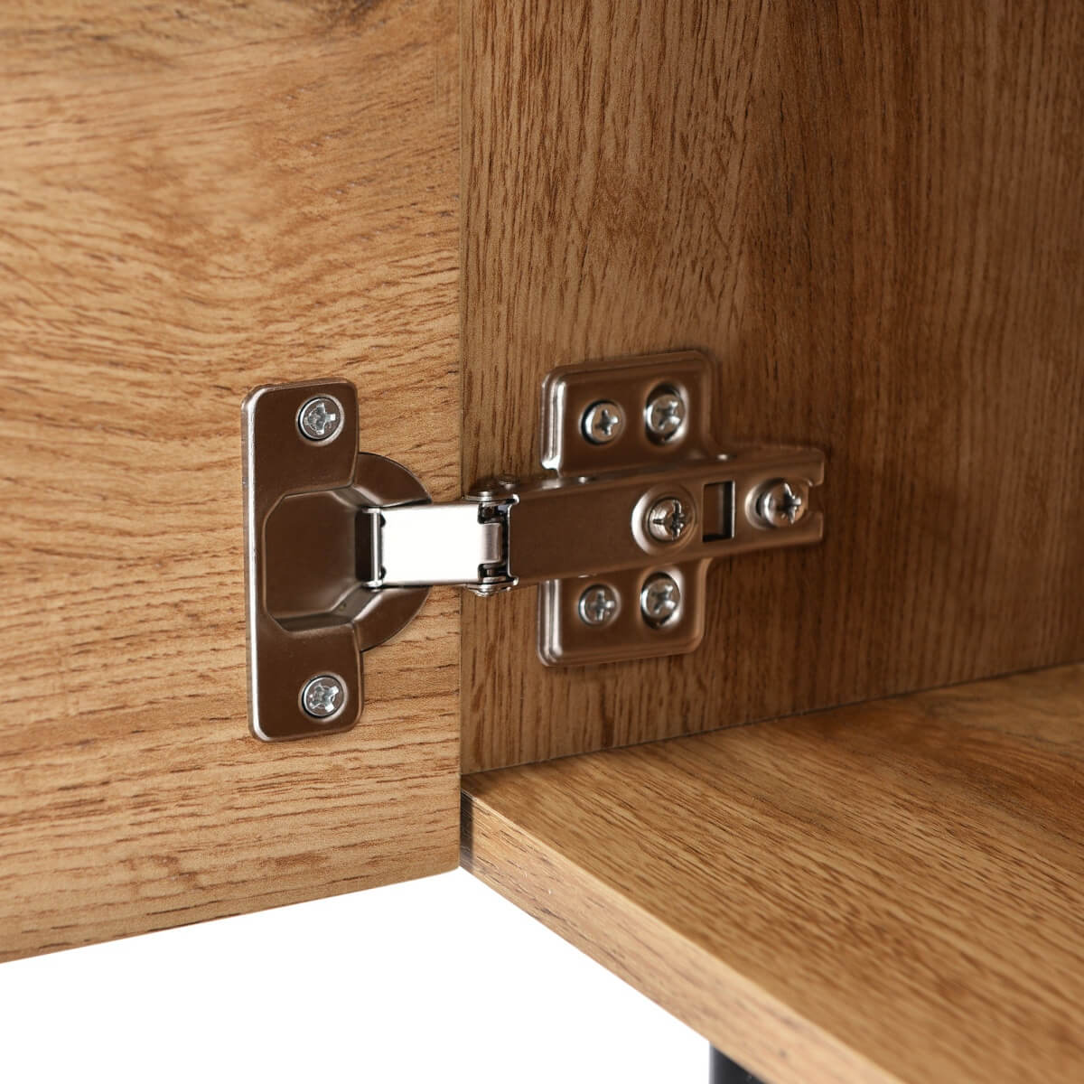 Modern TV Cabinet with LED Lights – Large Storage Media Console, Wood Grain Finish, 175 × 31 × 41 cm