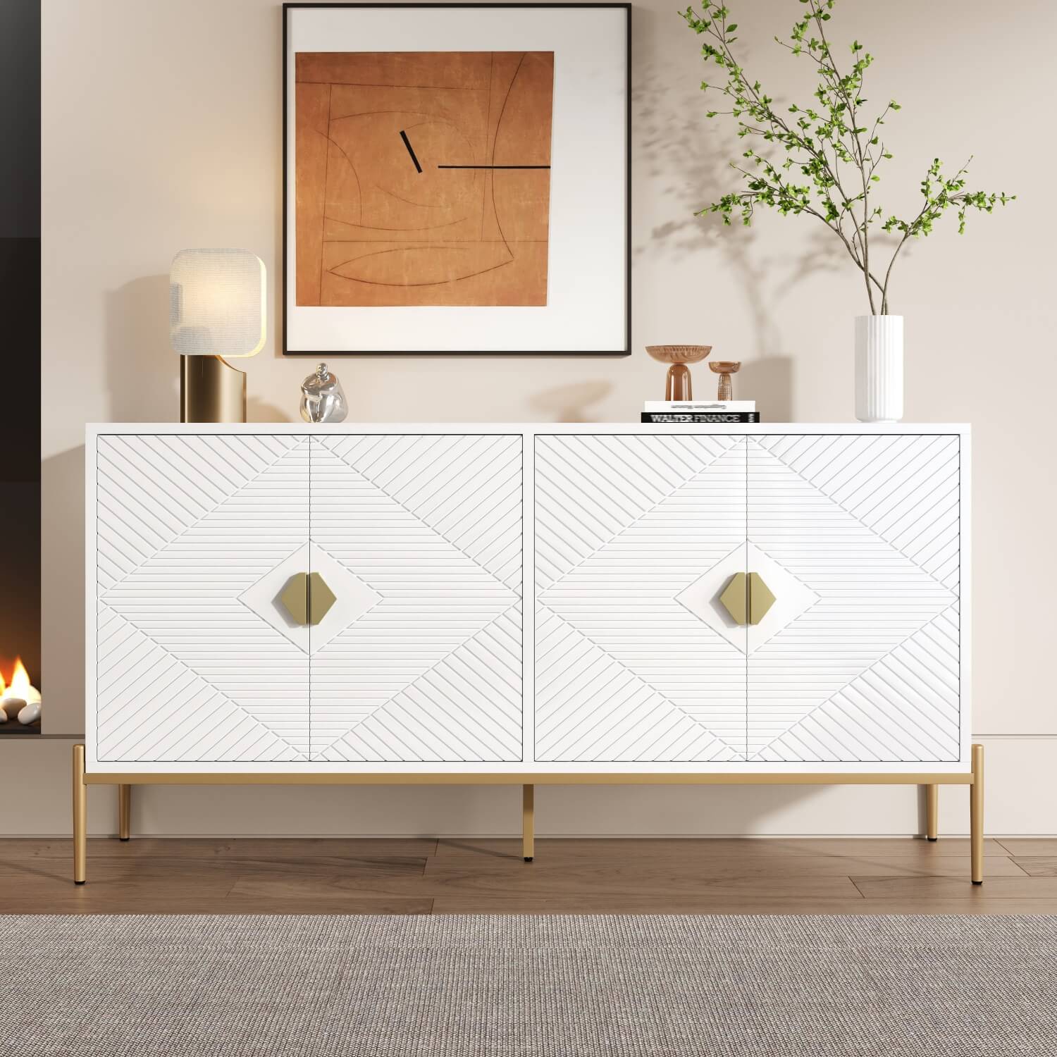 Modern Sideboard Cabinet – Large Storage Unit for Living Room, Dining Room or Hallway