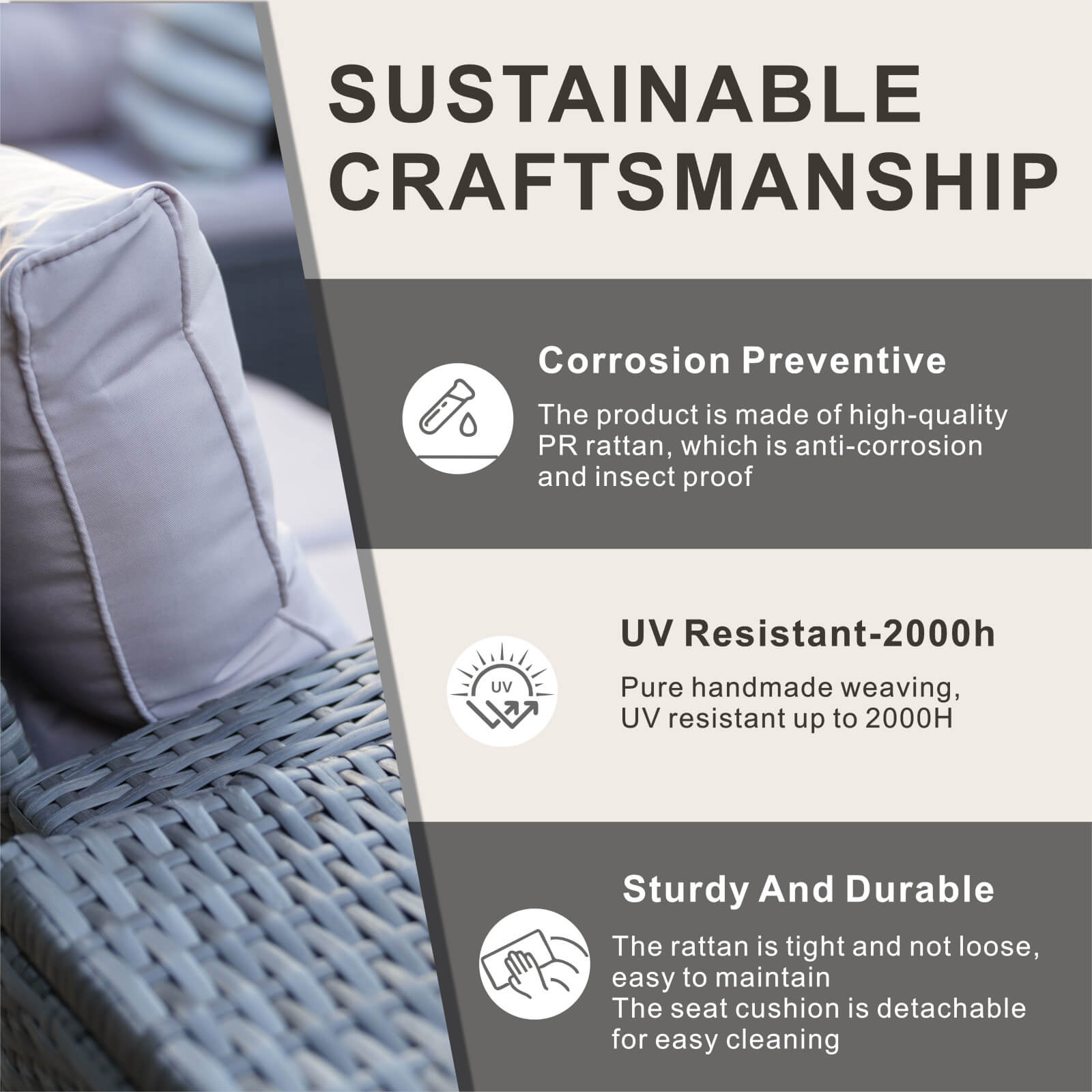 7-Seater Outdoor Sofa Set with Storage Box - PAS-1503-GR