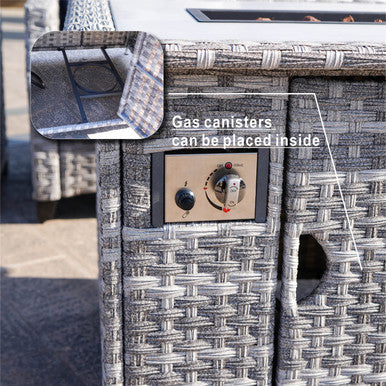 4-Seater Gray Patio Fire Pit Set - PAF-1801-GR