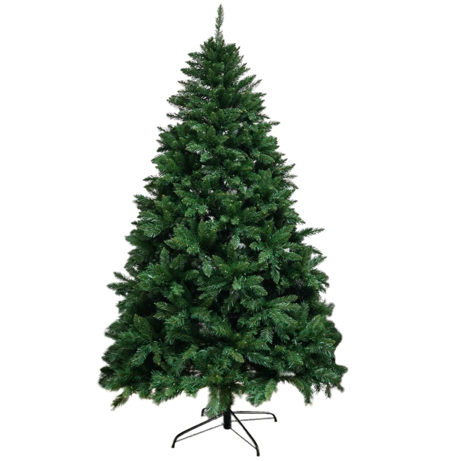 Artificial Christmas Tree – Realistic PVC Xmas Tree with Optional Pre-Lit Warm White LED Lights, 5ft 6ft 7ft, Metal Stand