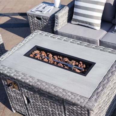 4-Seater Gray Patio Fire Pit Set - PAF-1801-GR