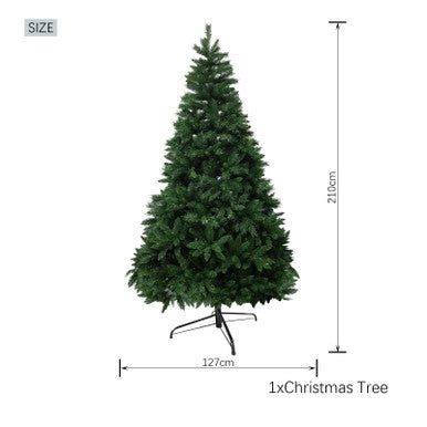 7/9-Layer Green PVC Christmas Tree with Iron Base, Lights Optional—PAT-004