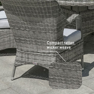 6-Seater Patio Dining Set Round Dining Table  with Lazy Susan and Parma Chairs - PAD-1711