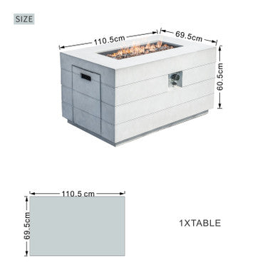 Rectangular Outdoor Fire Pit Table—PAG-2150