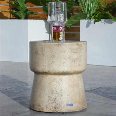 Outdoor Imitation Wood Waterproof Cylindrical Edge Coffee Table—PAT-2464ST