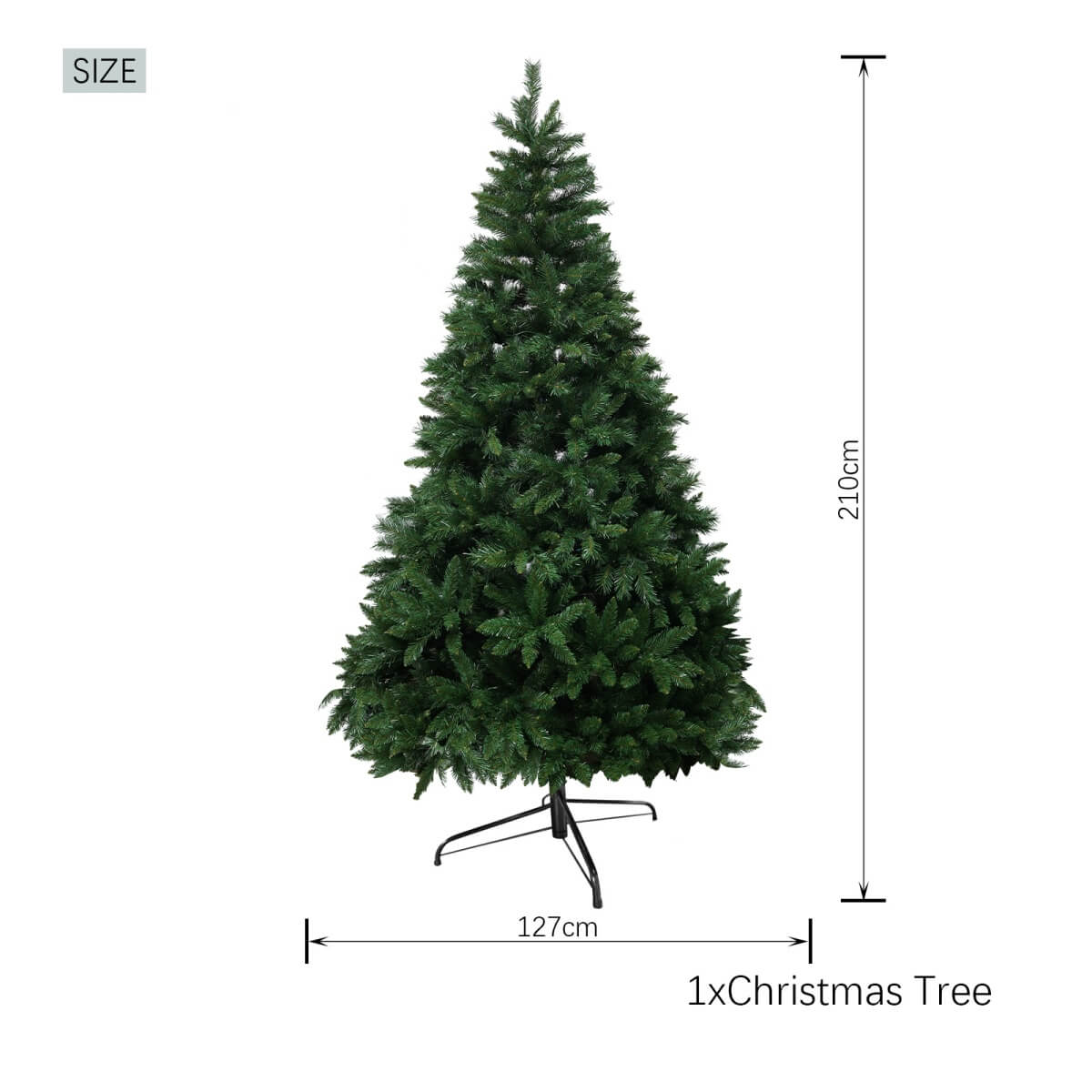 Artificial Christmas Tree with Colour LED Lights – Realistic PVC Xmas Tree, Pre-Lit, 6ft & 7ft, Metal Stand