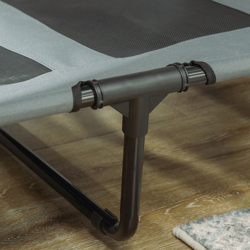 Raised Dog Bed Waterproof Elevated Pet Cot with UV Protection Canopy, Grey