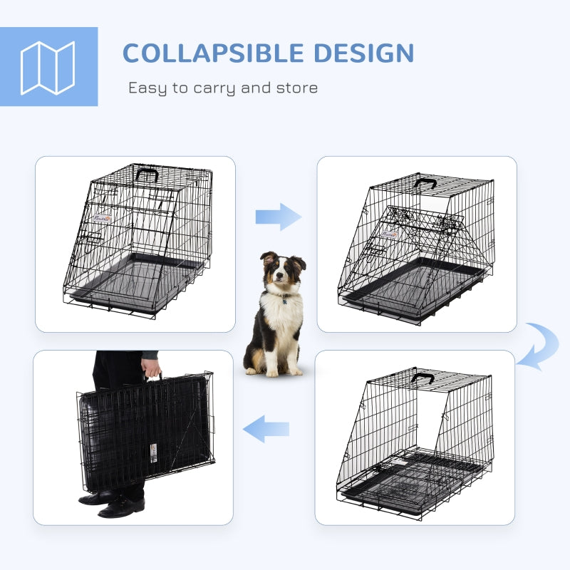 Trapeze Collapsible Dog Travel Box Cage with Removable Tray