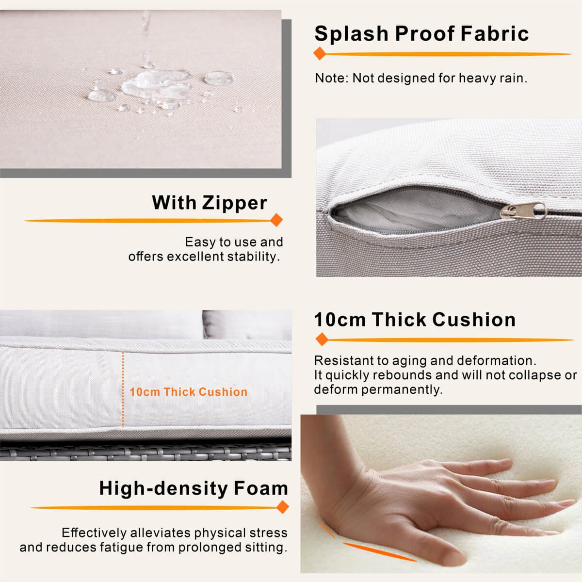 Premium Aluminium Modular Sofa Set – 9-Seater with Gas-Lift Armrests & Adjustable Table, Grey/Brown( PAS-2531)