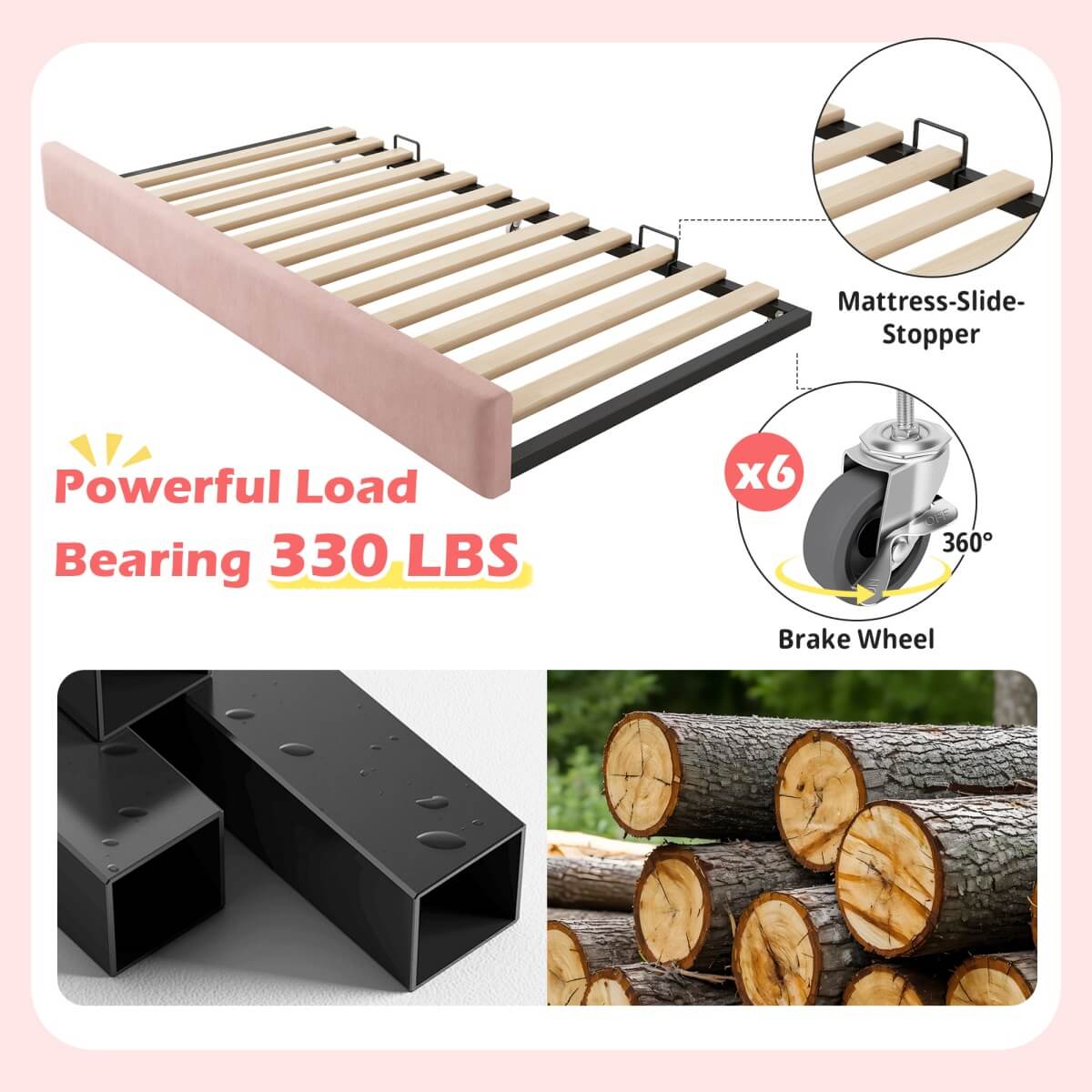 Upholstered Daybed with Pull-Out Bed – 3FT Single Sofa Bed 90x190cm, Trundle Guest Bed with Slatted Frame, Velvet