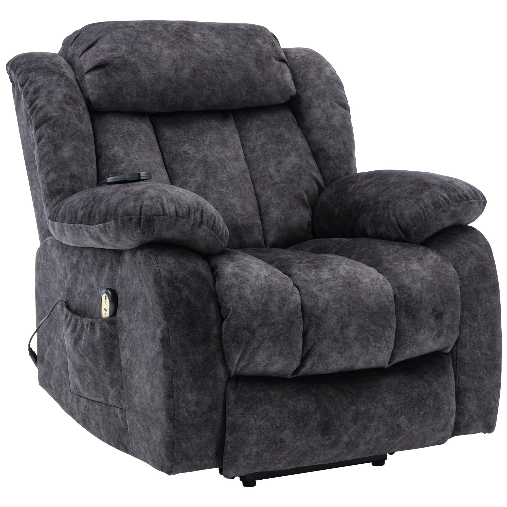 Power Massage Lift Recliner Chair with Heat & Vibration for Elderly, Heavy Duty and Safety Motion Reclining Mechanism - Antiskid Fabric Sofa Contempoary Overstuffed Design
