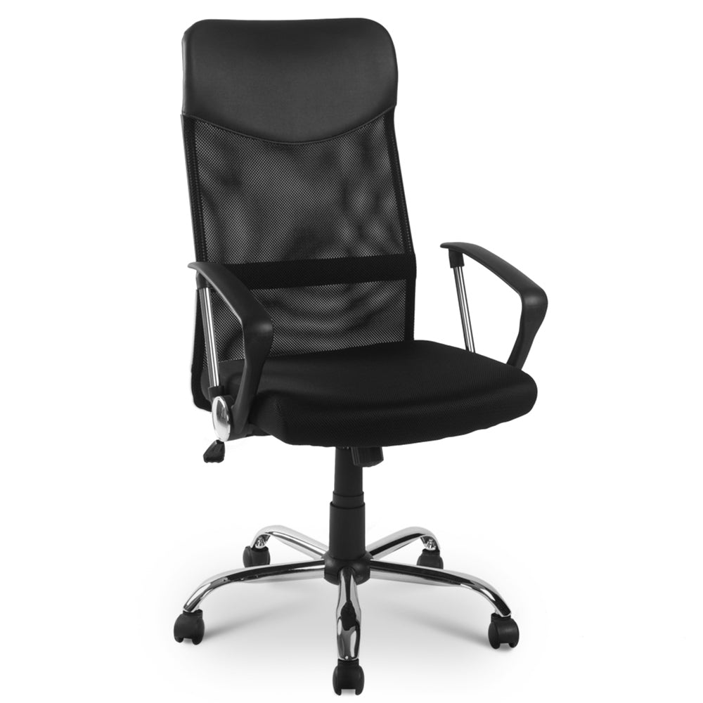 Mesh High Back Executive Office Chair, Recline, Swivel, Black Mesh Seat