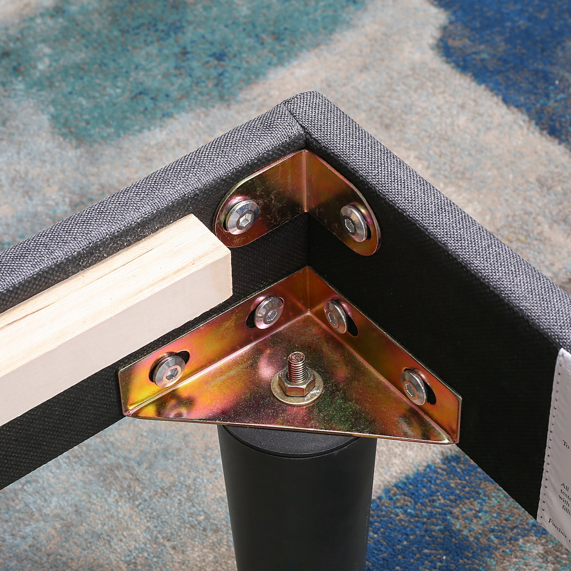 Single Bed Soft Linen Grey 3FT Upholstered Bed with Winged Headboard, Wood Slat Support