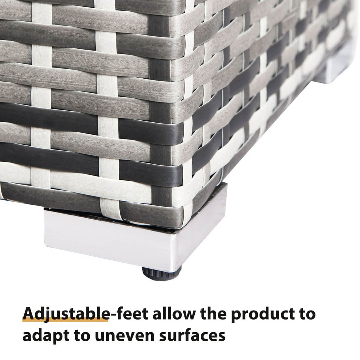 Garden Corner Rattan Sofa Set — Outdoor Furniture with Coffee Table & 2 Stools