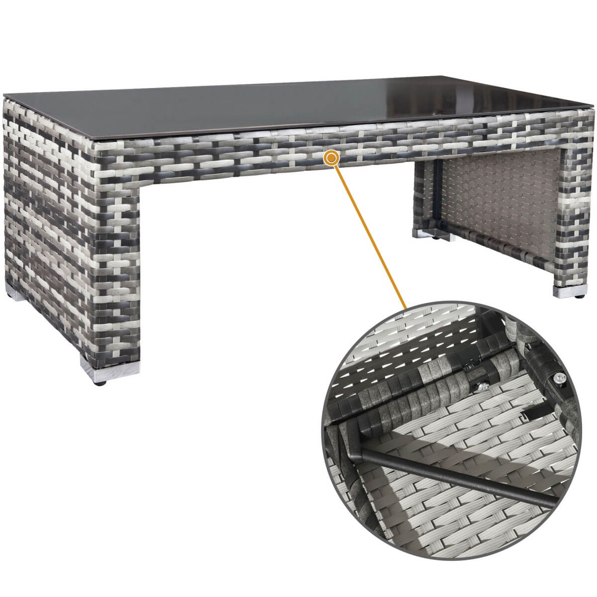 Garden Corner Rattan Sofa Set — Outdoor Furniture with Coffee Table & 2 Stools