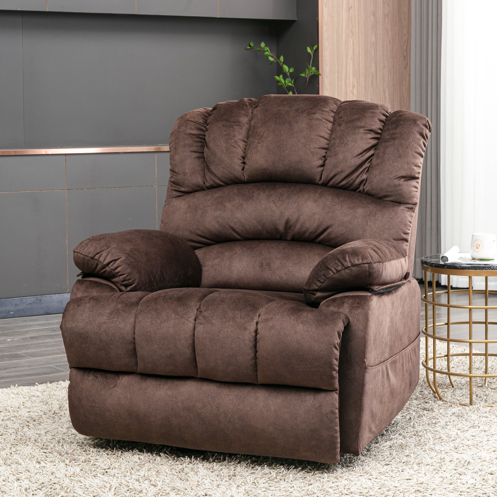 Electric Power Lift Recliner Chair Sofa with Massage and Heat, 2 Side Pockets, USB Ports