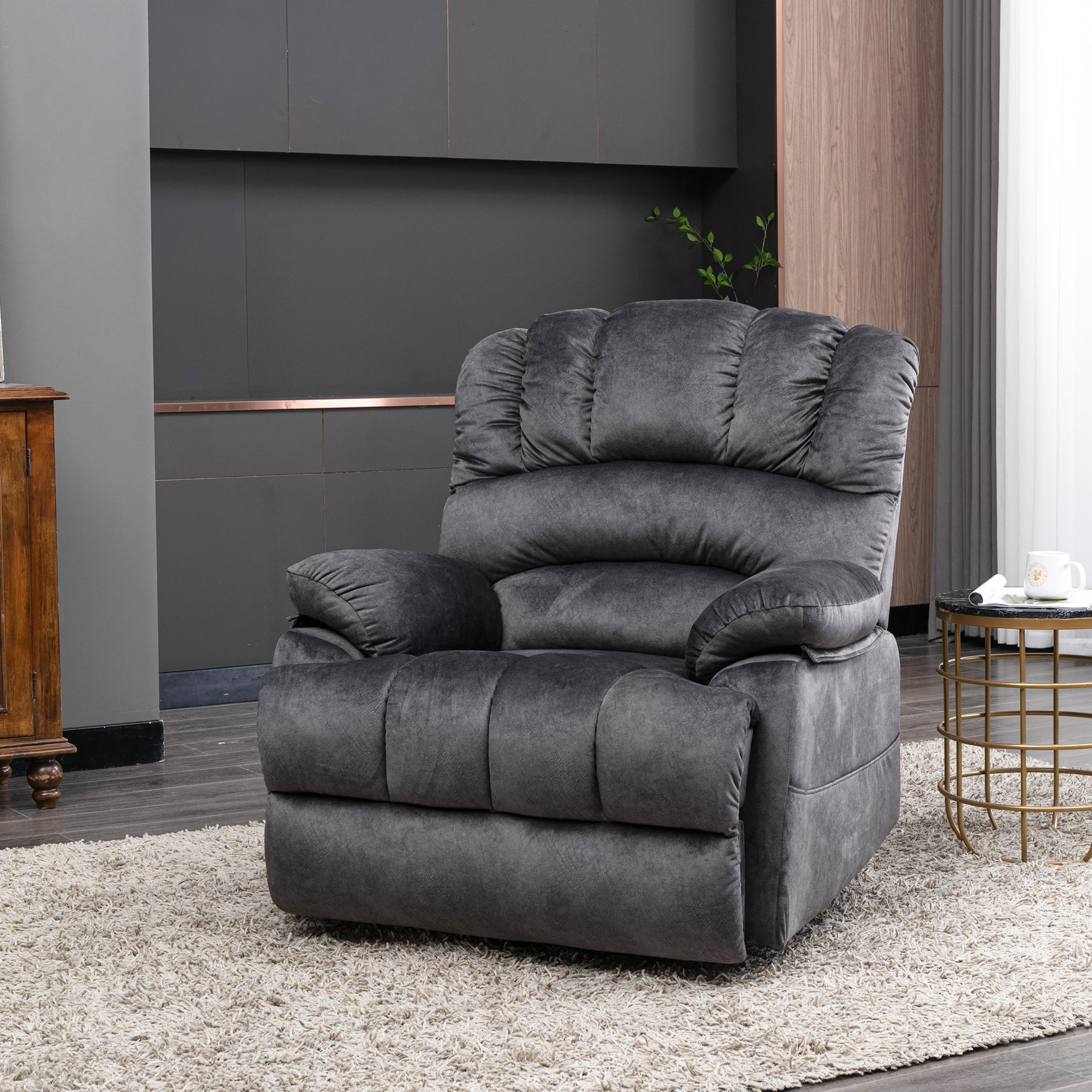 Electric Power Lift Recliner Chair Sofa with Massage and Heat, 2 Side Pockets, USB Ports