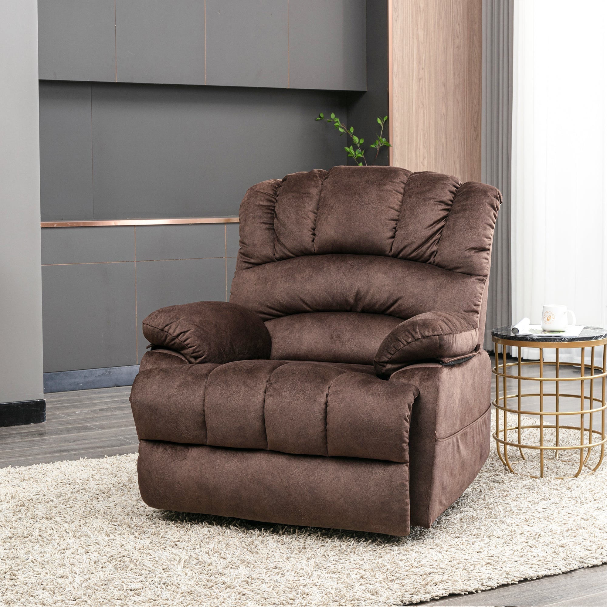 Electric Power Lift Recliner Chair Sofa with Massage and Heat, 2 Side Pockets, USB Ports