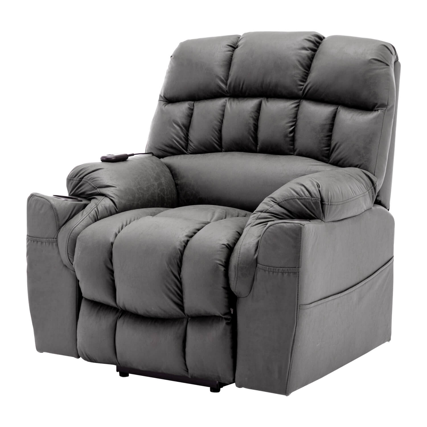 Electric Lift Recliner Chair for Elderly - Massage Chair with Cup Holders, Single Sofa
