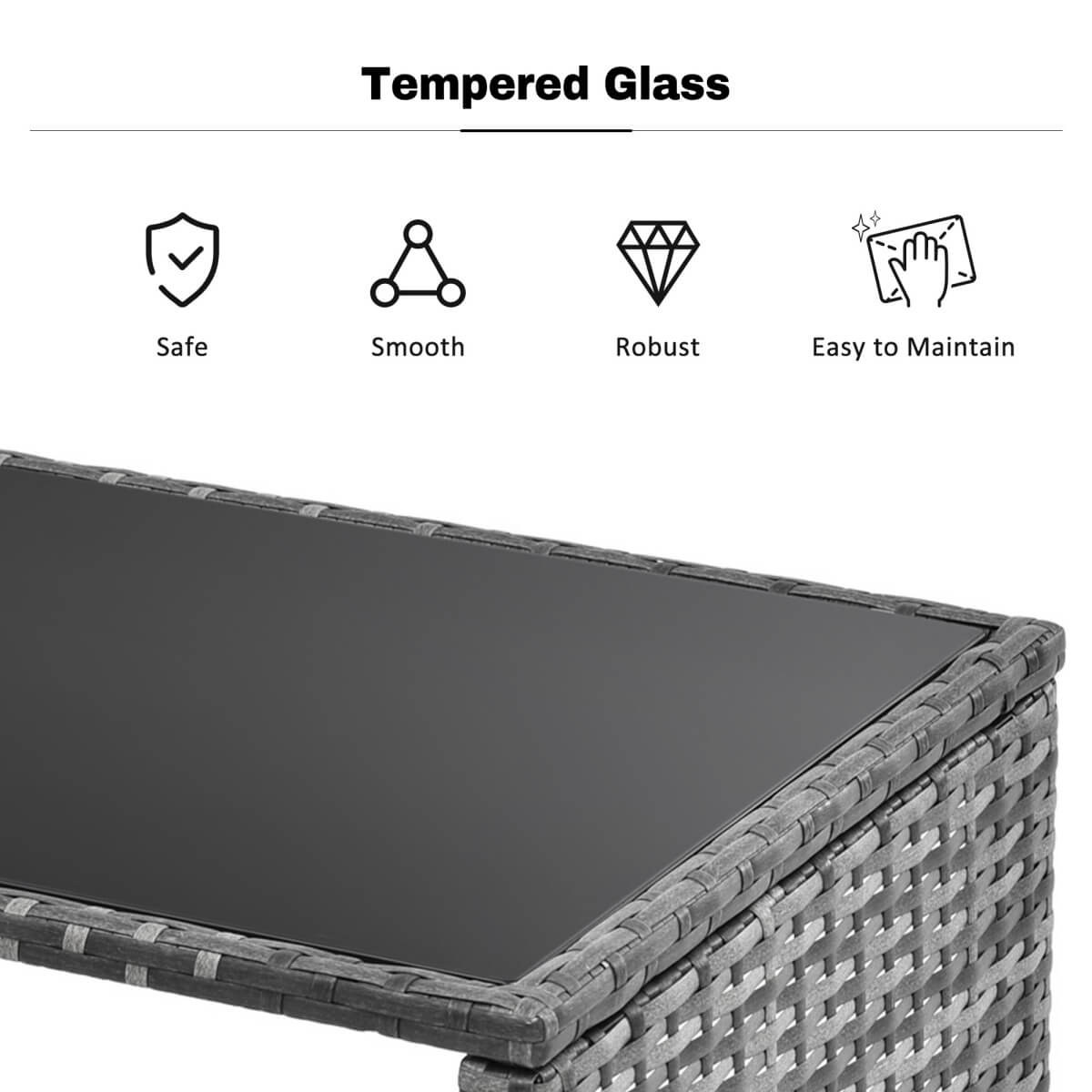 Grey Rattan Garden Lounge Set – Outdoor Patio Sofa and Seating Group