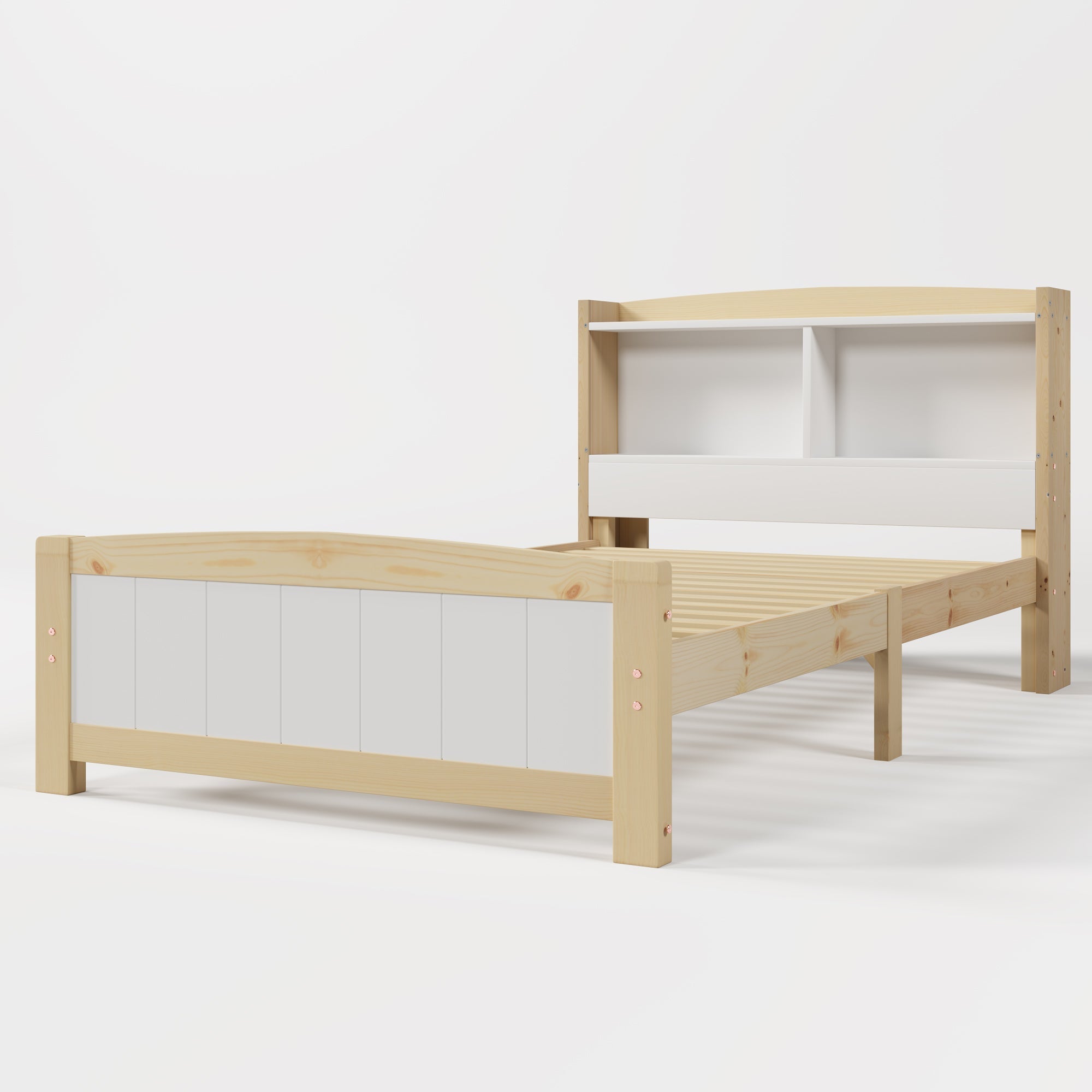 Solid Wooden Bed Frames, Single Storage Headboard Bed, 3FT Single (90 x 190 cm) Frame Only