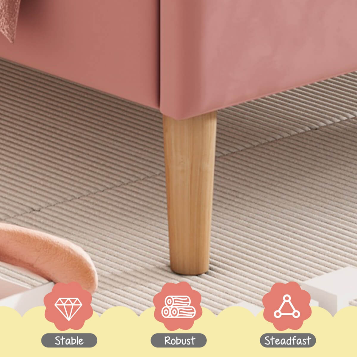 Upholstered 3FT Single Bed – Velvet Slatted Bed with Adjustable Headboard for Teens & Adults