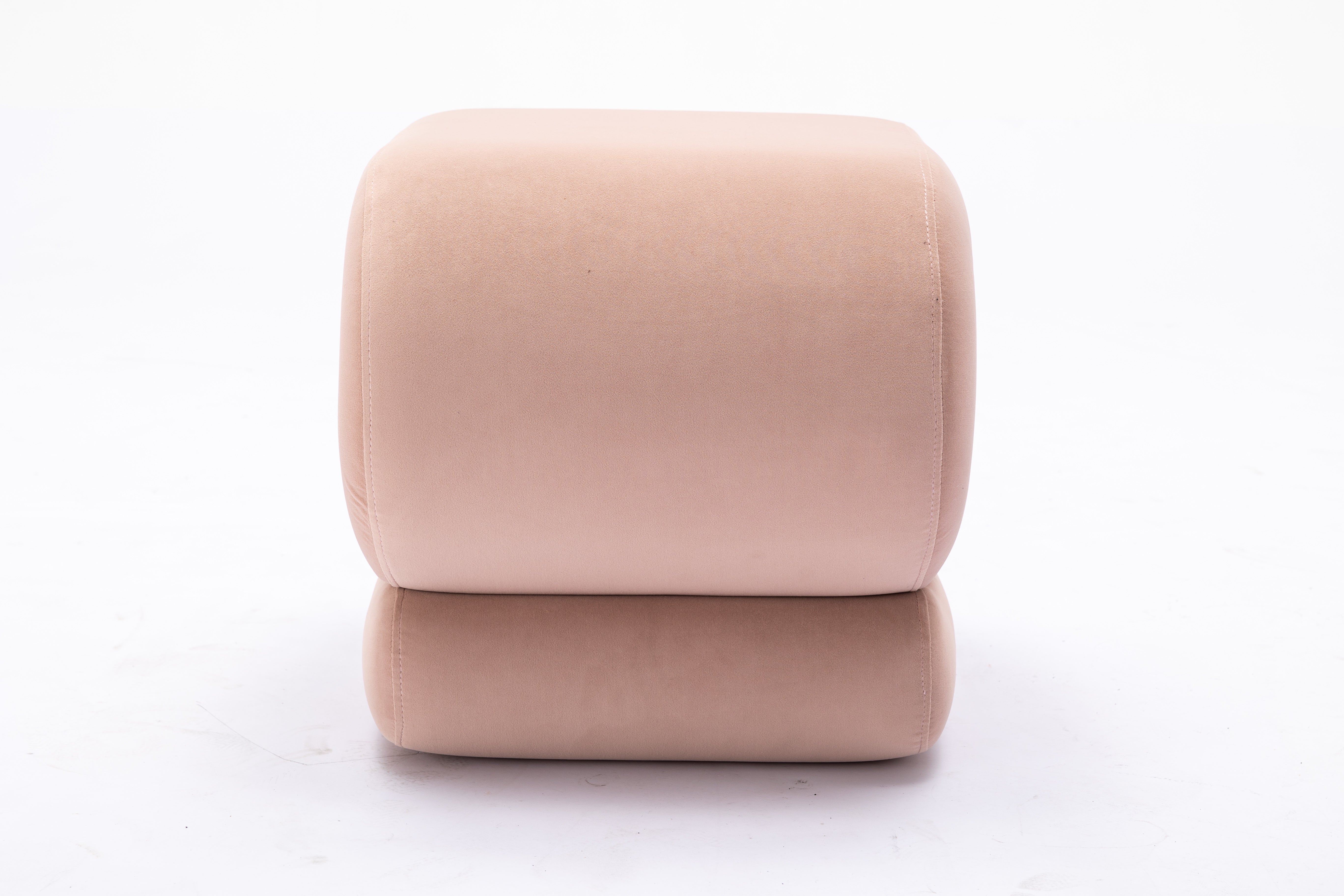 Velvet Ottoman Fabric S-shape Stool Wavy Pouf Pink