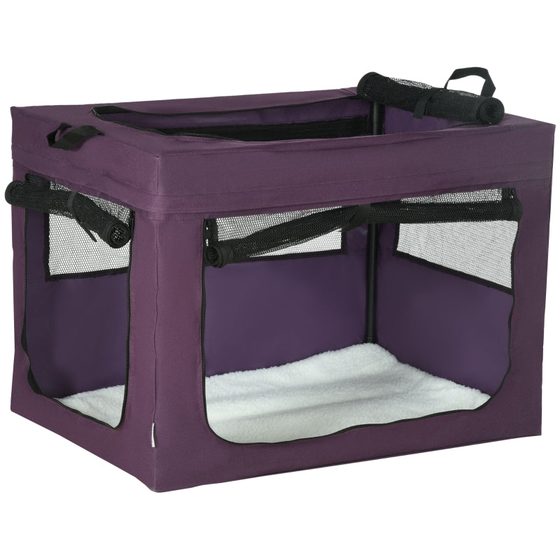 80cm Pet Carrier, with Cushion, for Small and Medium Dogs - Purple