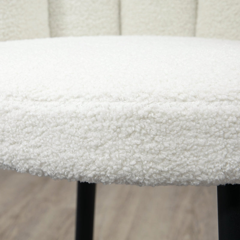 Bar Stools Set of 2, Modern Kitchen Chairs, Faux Cashmere Cream