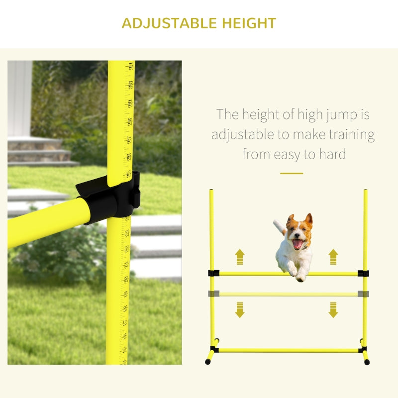 Dog Agility Training Equipment, Adjustable Jumps Hurdle with Bag, Yellow