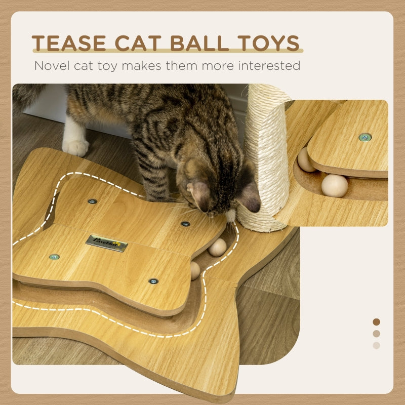 Cat Tree, Scratching Posts, Hammock, Toy Ball - Beige