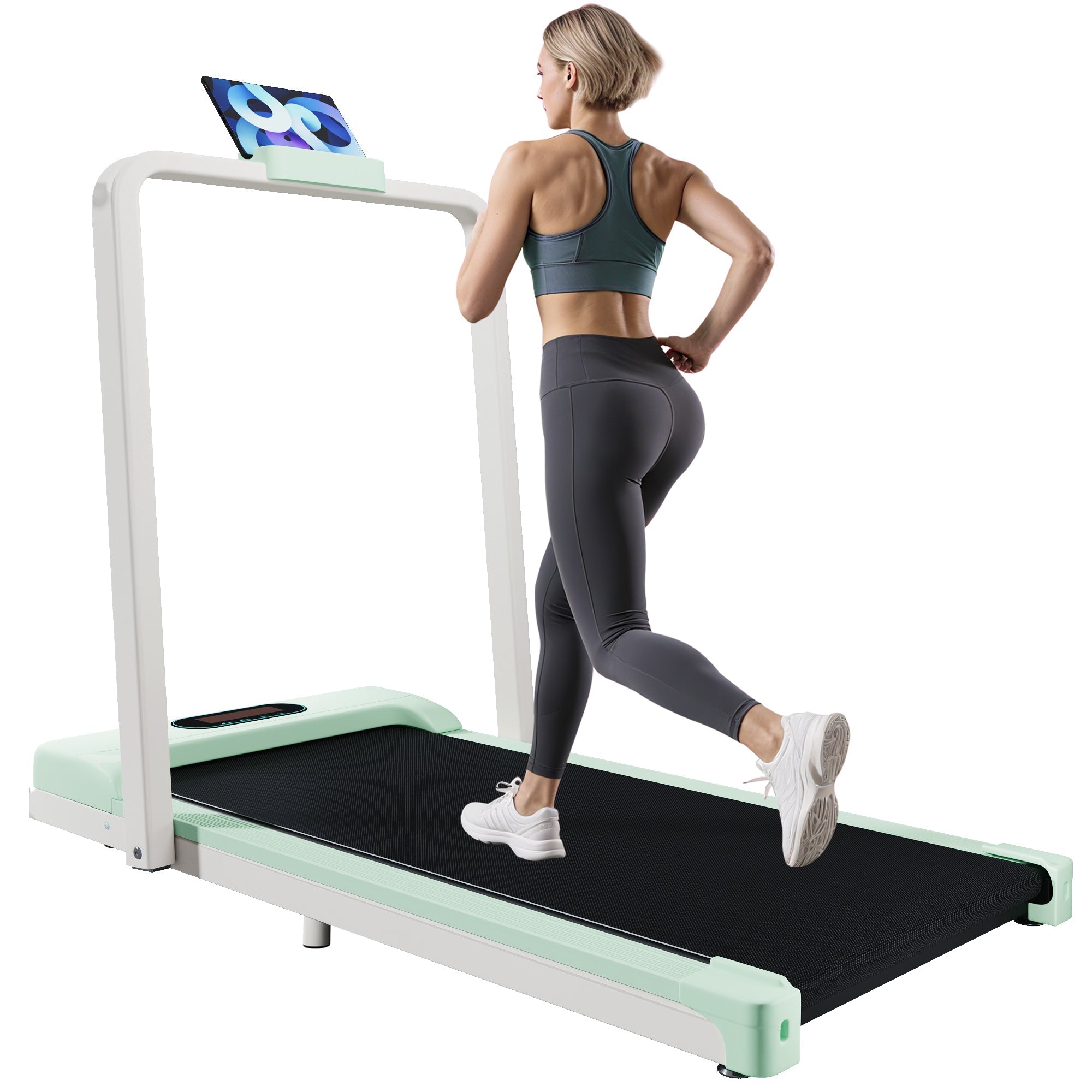 Folding Treadmill: Portable Walking Running Machine with Bluetooth Speaker, Remote Control, LCD Display, Phone Holder, for Home Office Use