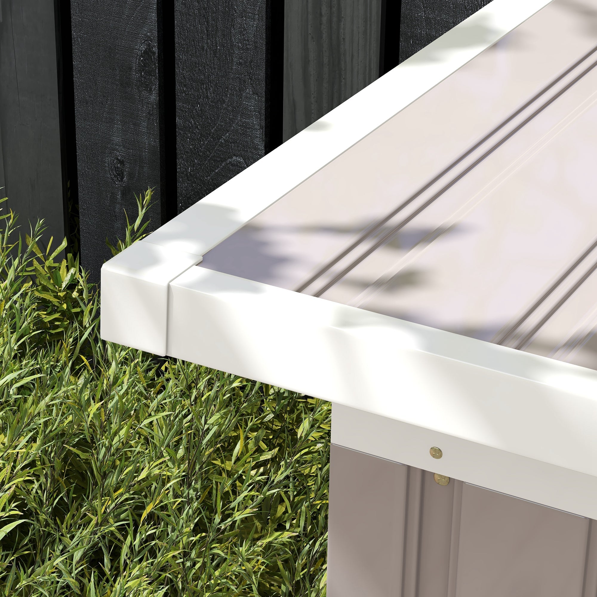 Corrugated Garden Metal Storage Shed Outdoor Equipment Tool Box - Light Grey