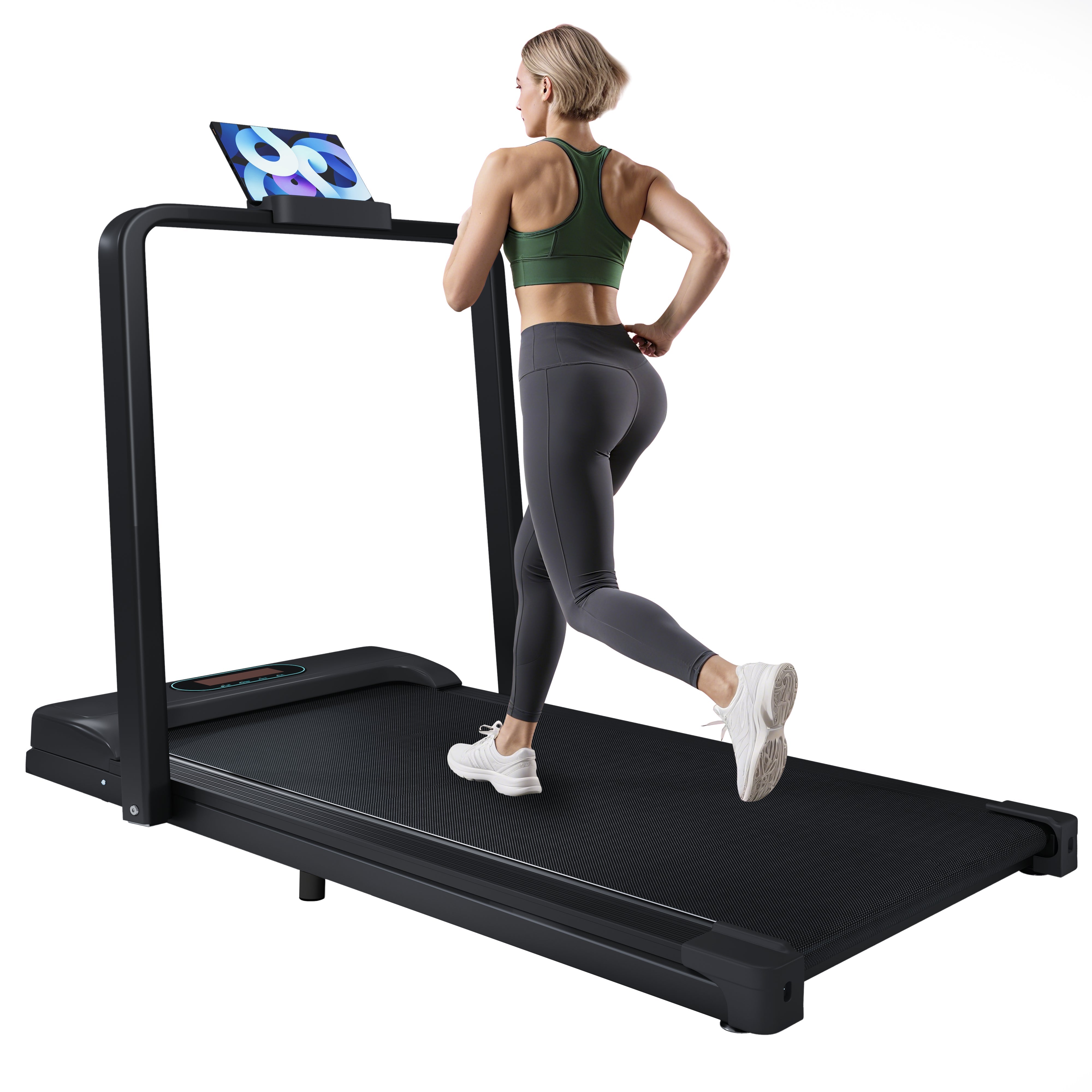Folding Treadmill for Home Office Use,Under Desk Treadmill,1-6KM/H, Portable Walking Running Machine with Bluetooth Speaker, Remote Control, LCD Display, Phone Holder